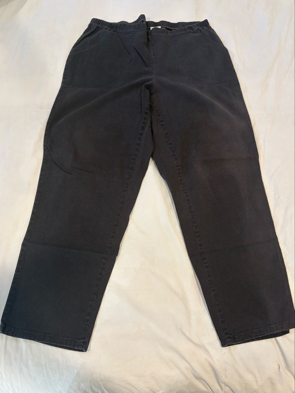VINTAGE CLASSIC JMS Easy Comfort Stretch Womens Pants Pull-On Gray/Black Sz16W